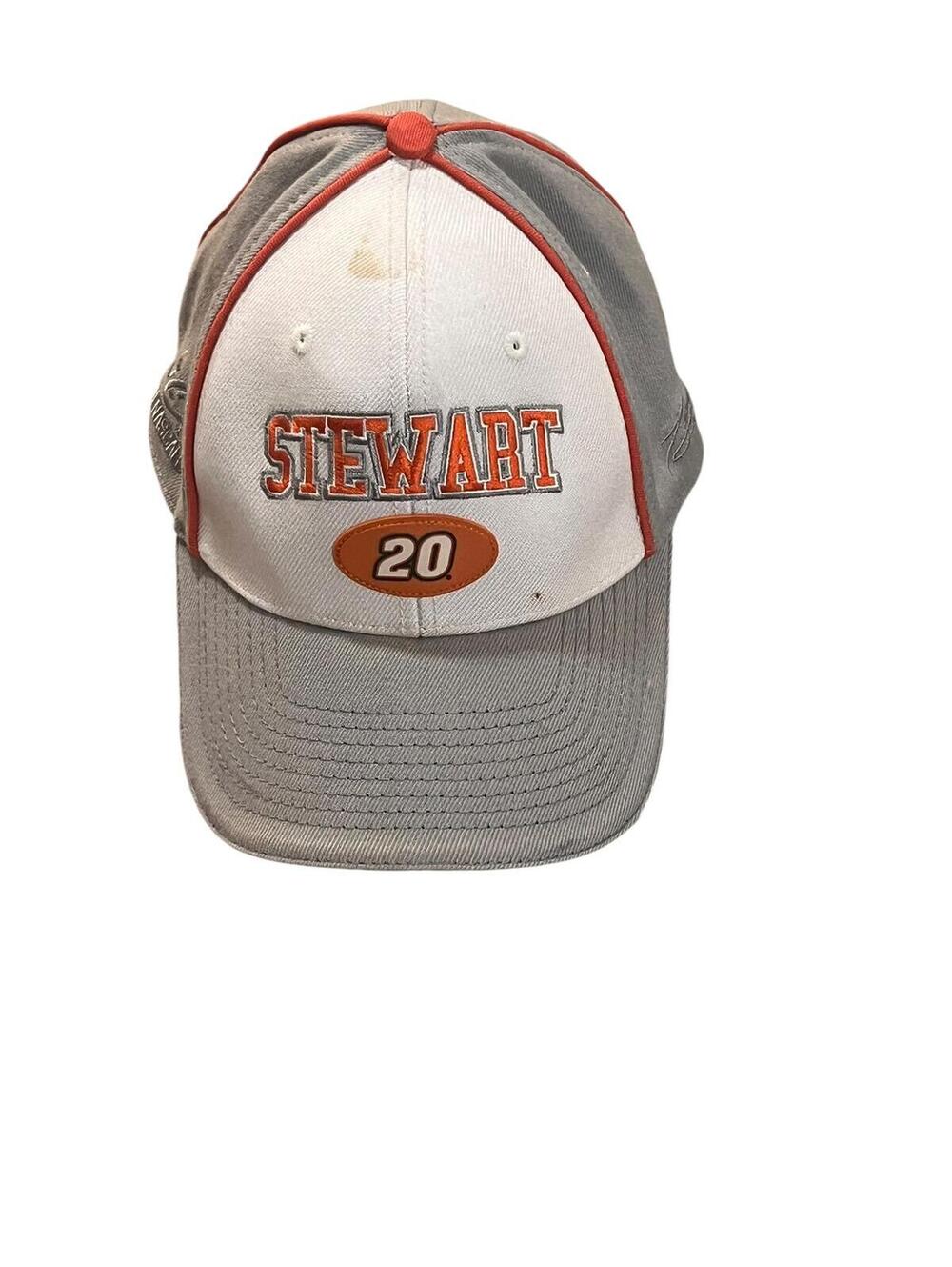 Tony Stewart # 20 NASCAR Hat Chase Authentics Flex Fit Gray Orange Vintage